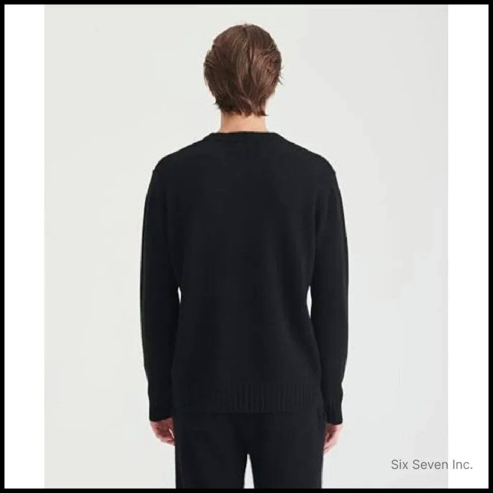 Luxe Cashmere Crewneck Sweater Classic Elegant Minimal Relaxed Fit Pullover